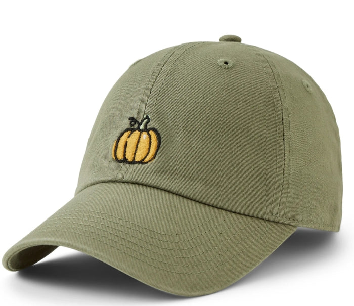 Life is Good. Vintage Pumpkin Chill Cap in Moss Green