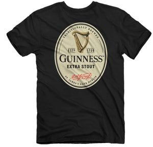 Guiness Extra Stout Label T-Shirt in Black