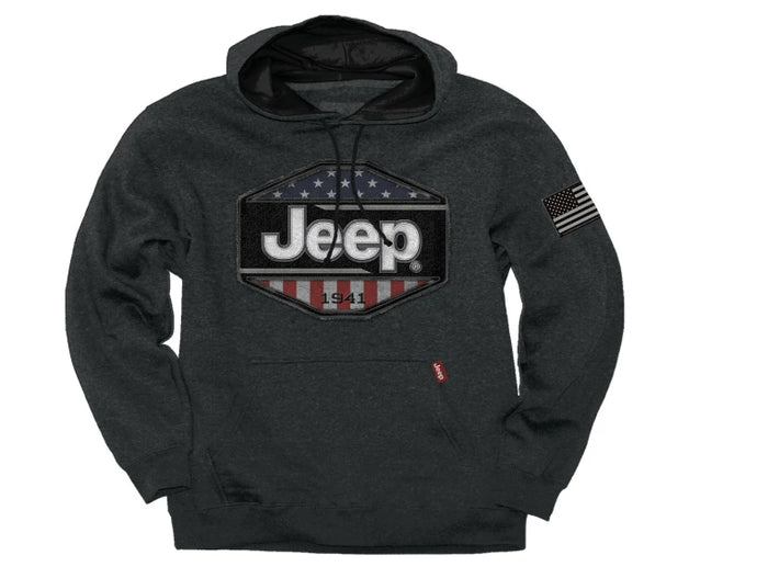 Jeep. Shield USA Hoodie in Dark Heather Gray