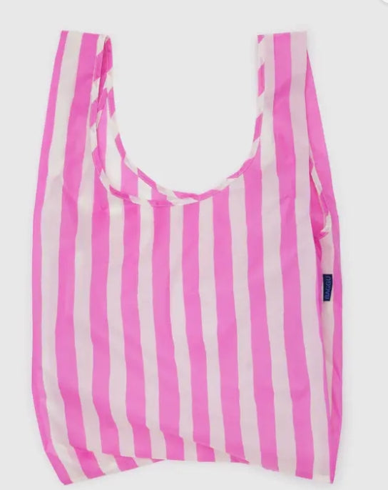Baggu. Standard Reusable Bag in Pink Painted Stripe
