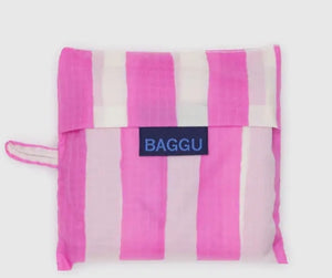 Baggu. Standard Reusable Bag in Pink Painted Stripe