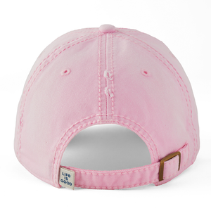 Life is Good. Sunrise Wave Heart Sunwashed Chill Cap, Seashell Pink