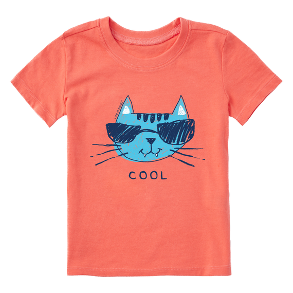 Life is Good. Toddler Cool Cat Crusher Tee, Mango Orange