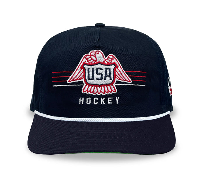 Celly Hockey. USA Hockey Vintage Logo Snapback in Navy