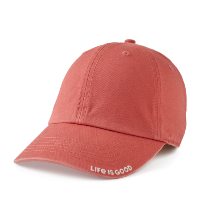 Life is Good. Solid Branded Chill Cap, Faded Red