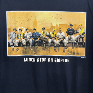 Boston Sports Group. Yankees, Lunch Atop Empire Short Sleeve Tee, Navy