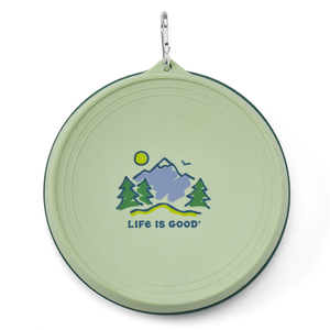 Life is Good. Vintage Mountains Silicone Travel Bowl with Lid