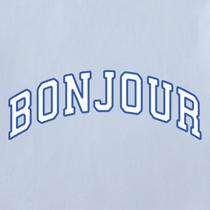 Life is Good. Women's Bonjour Arch Boxy Crusher Tee, Glacier Blue