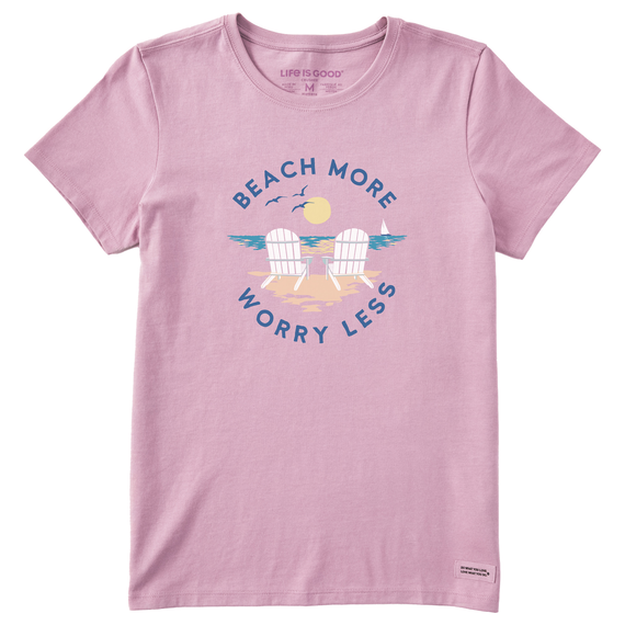 Life is Good. Women's Clean Adirondack Beach More Crusher Lite Tee, Violet Purple