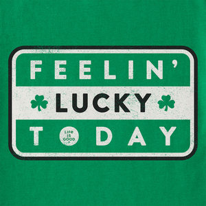 Life is Good. Women's Feelin' Lucky Today Stripe Crusher Tee, Kelly Green