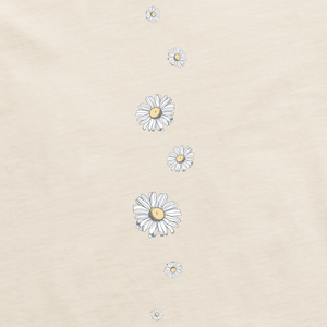 Life is Good. Women's Detailed Wildflowers Long Sleeve Crusher Tee, Putty White