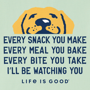 Life is Good. Women's I'll Be Watching You Yellow Lab Crusher Vee, Sage Green