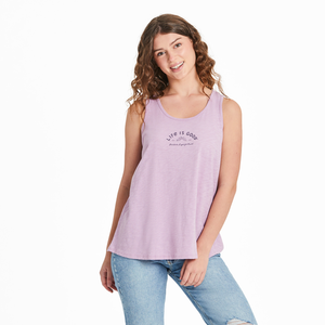 Life is Good. Women's Positive Lifestyle Brand Textured Slub Tank, Violet Purple