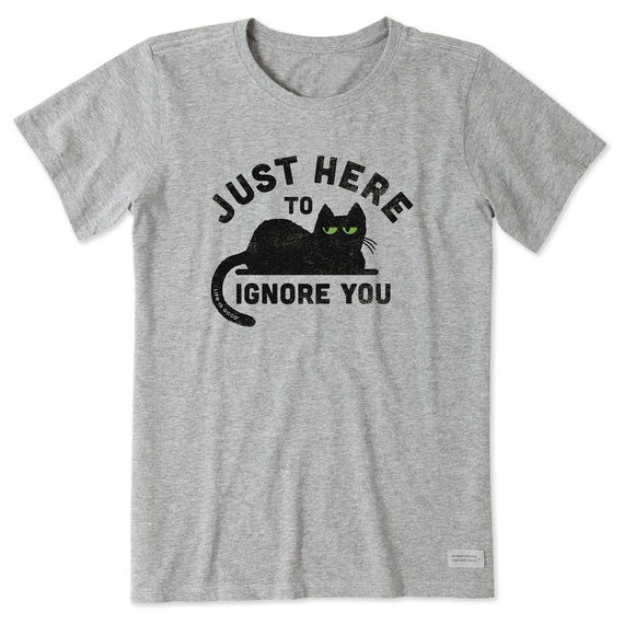 Life is Good. Women's Matchbook Here to Ignore You Crusher Tee, Heather Gray