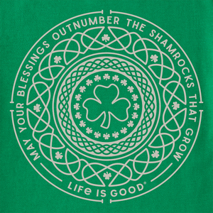 Life is Good. Women's Shamrock Mandala Crusher Tee, Kelly Green