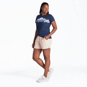 Life is Good. Women's Solid Crusher-Flex Shorts, Putty White