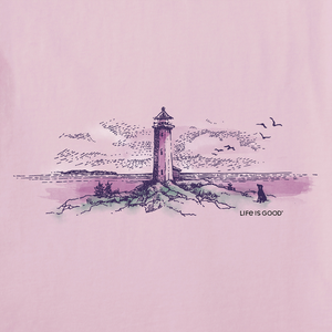 Life is Good. Women's Storybook Lighthouse Vista Crusher-LITE Vee, Seashell Pink