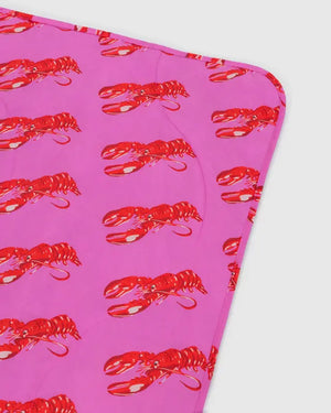 Baggu. Puffy Picnic Blanket in Pink Lobster