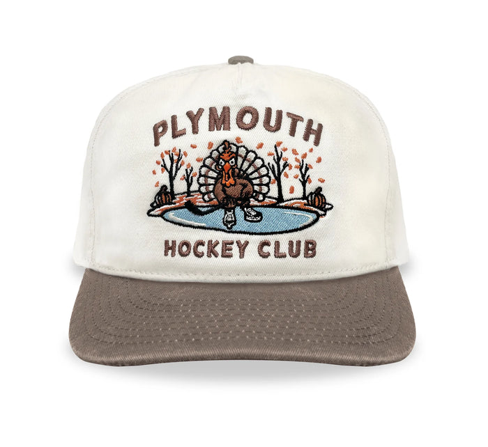 Celly Hockey. Plymouth Hockey Club Snapback in Cream