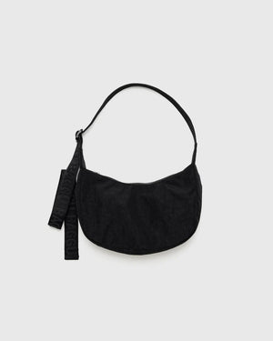 BAGGU. Small Nylon Crescent Bag, Black.