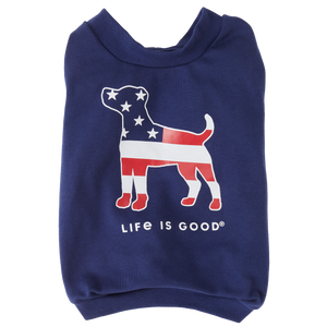 Life is Good. Americana Dog Tee, Darkest Blue
