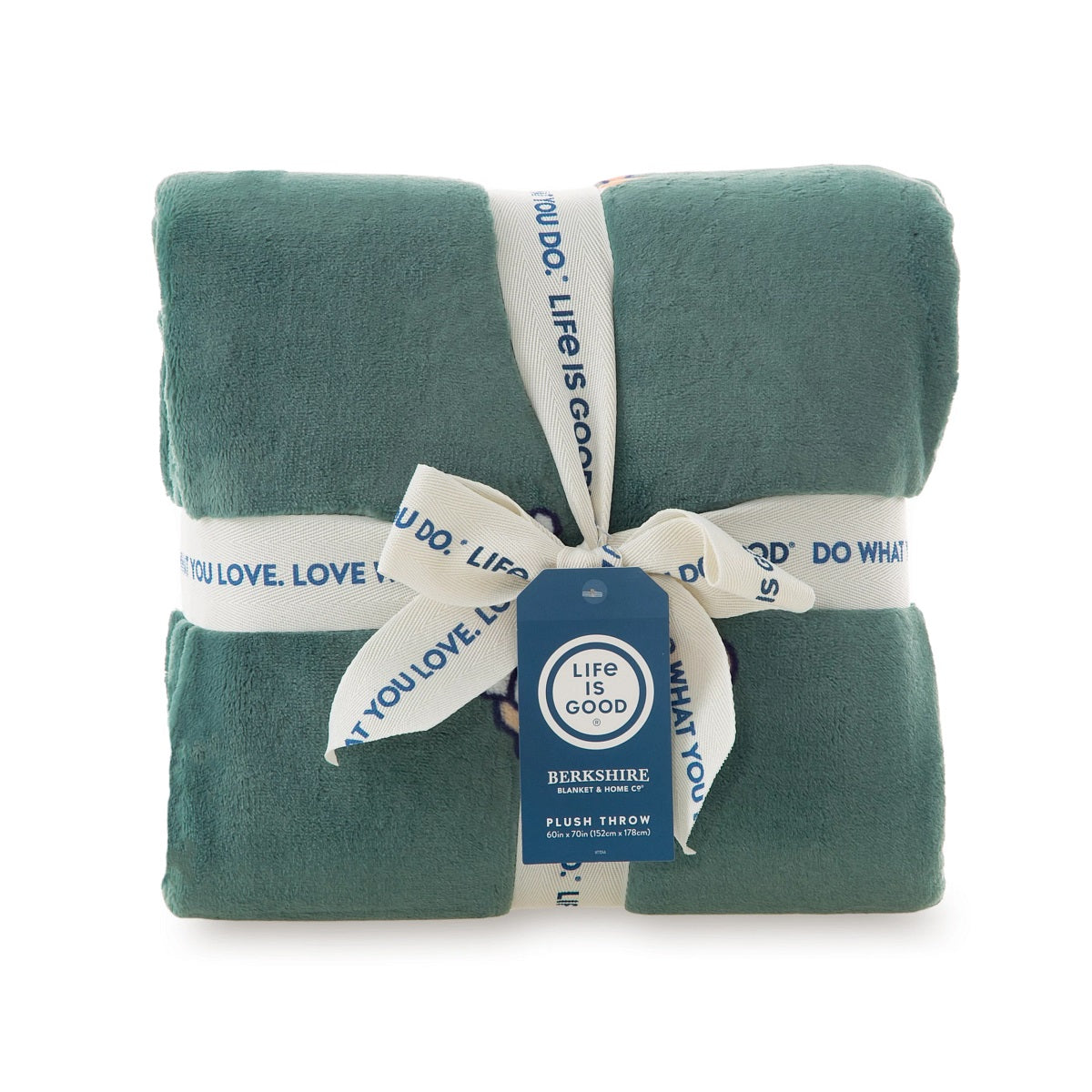 Green plush online throw