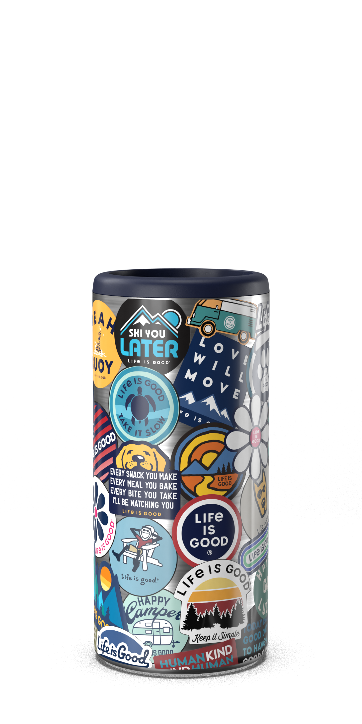 Sticker Collage 4-in-1 Stainless Steel Can Cooler