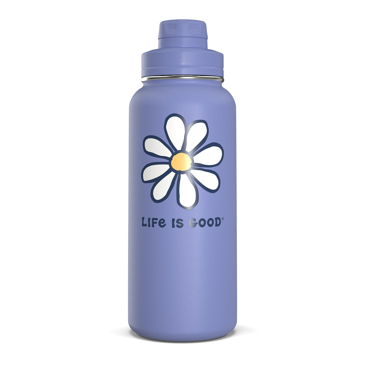 Slim Water Bottle Blue Daisy