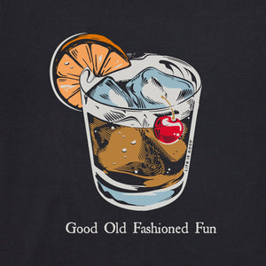 Life is Good. Men's Good Old Fashioned SS Crusher Tee, Jet Black
