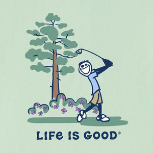 Life is Good. Men's Jake Loblolly Pine SS Crusher Tee, Sage Green