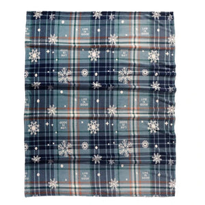 Life is Good. Berkshire Snowflake Plush Throw Blanket, Smoky Blue