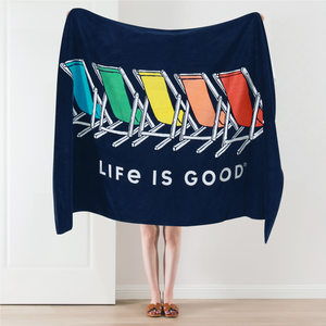 Life is Good. Spectrum Chairs One Size Beach Towel, Darkest Blue
