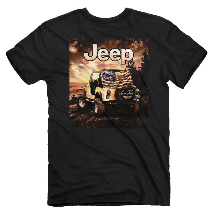 Jeep. Live Free Short Sleeve T-Shirt, Black