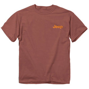 Jeep. Sunset Palms Short Sleeve T-Shirt, Brick