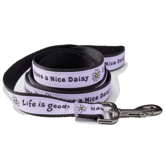 Life Is Good. Vintage Daisy Dog Leash, Lilac Purple