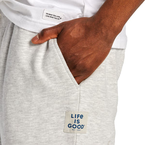 Life is Good Men's Simply True Fleece Shorts, Light Heather Gray