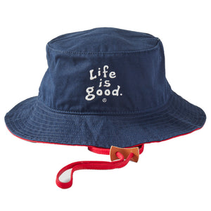 Life is Good. Bucket Hat LIG Vintage Wordmark, Darkest Blue