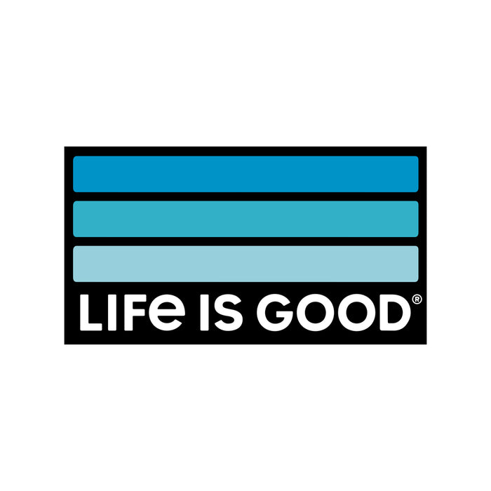 Life is Good. Die Cut Decal LIG Striped Patch, Jet Black
