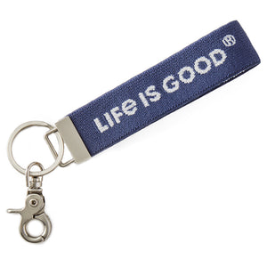 Life Is Good. Ride On Keychain Optimist LIG, Darkest Blue
