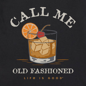 Life is Good. Men's Crusher Tee Call Me Old Fashioned, Jet Black