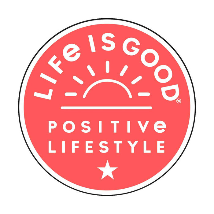 Life is Good. Positive Rising Sun Magnet, Mango Orange