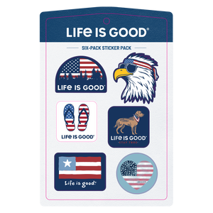 Life is Good. Six-Pack Stickers, Americana Pack