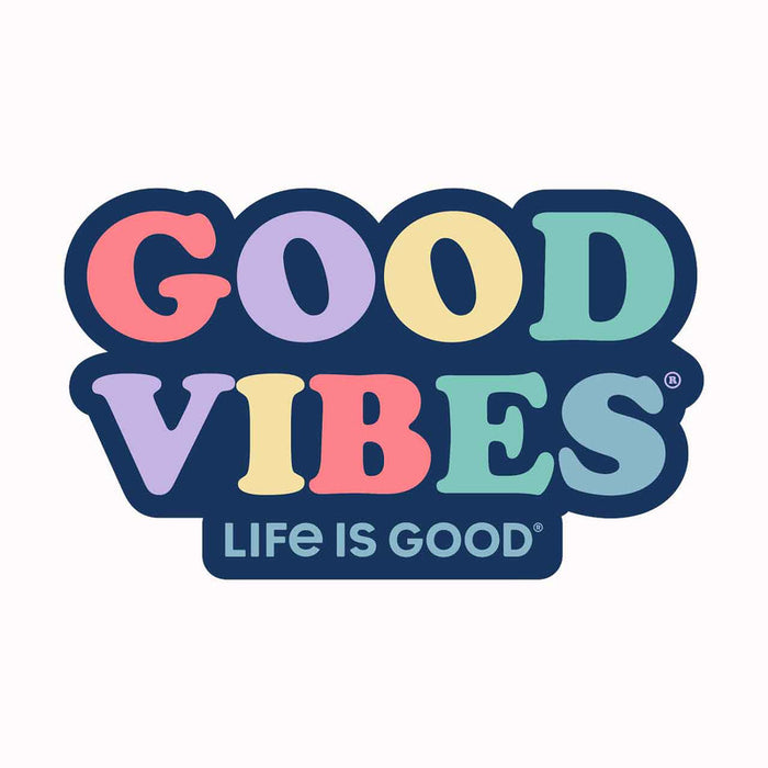 Life is Good. Die Cut Sticker Good Vibes, Darkest Blue