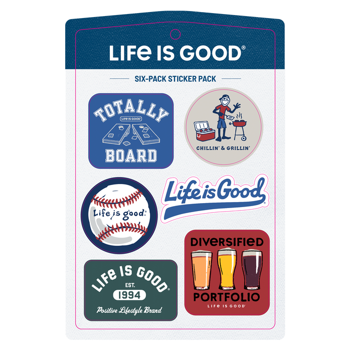 Life is Good. Six-Pack Stickers, Homeslice Pack