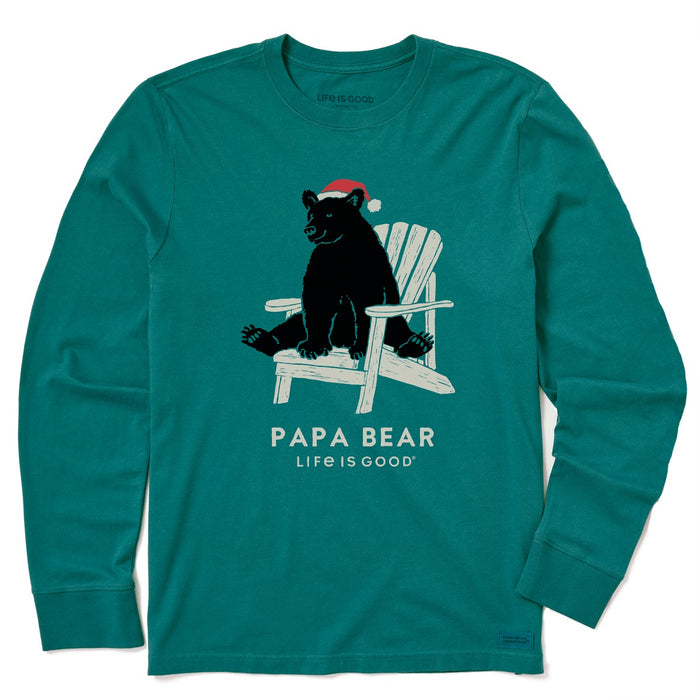 Life is Good. Men's Holiday Adirondack LS Crusher Tee, Spruce Green