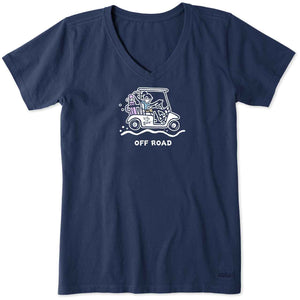Life is Good. Women's Jackie Off Road Golf Crusher Vee, Darkest Blue
