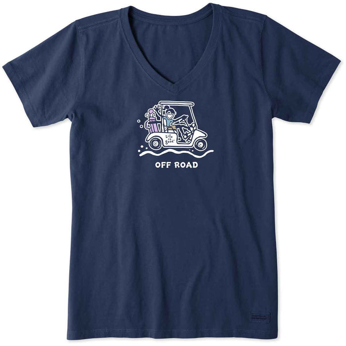 Life is Good. Women's Jackie Off Road Golf Crusher Vee, Darkest Blue