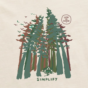 Life is Good. Women's Simplify Forest LS Crusher Tee, Putty White
