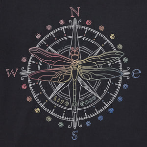 Life is Good. Women's Dragonfly Compass SS Crusher-Lite Tee, Jet Black