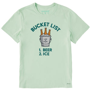Life is Good. Men's Bucket List SS Crusher Tee, Sage Green